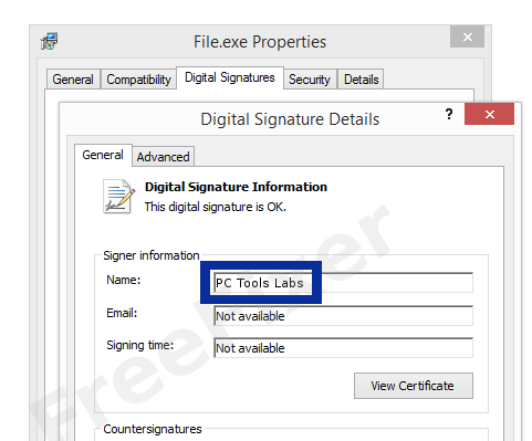 Screenshot of the PC Tools Labs certificate